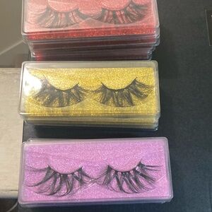 Glitter Eyelash Set - Red, Gold, Purple